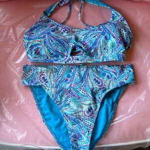 Sunsets Blue & pink 2 piece Bikini